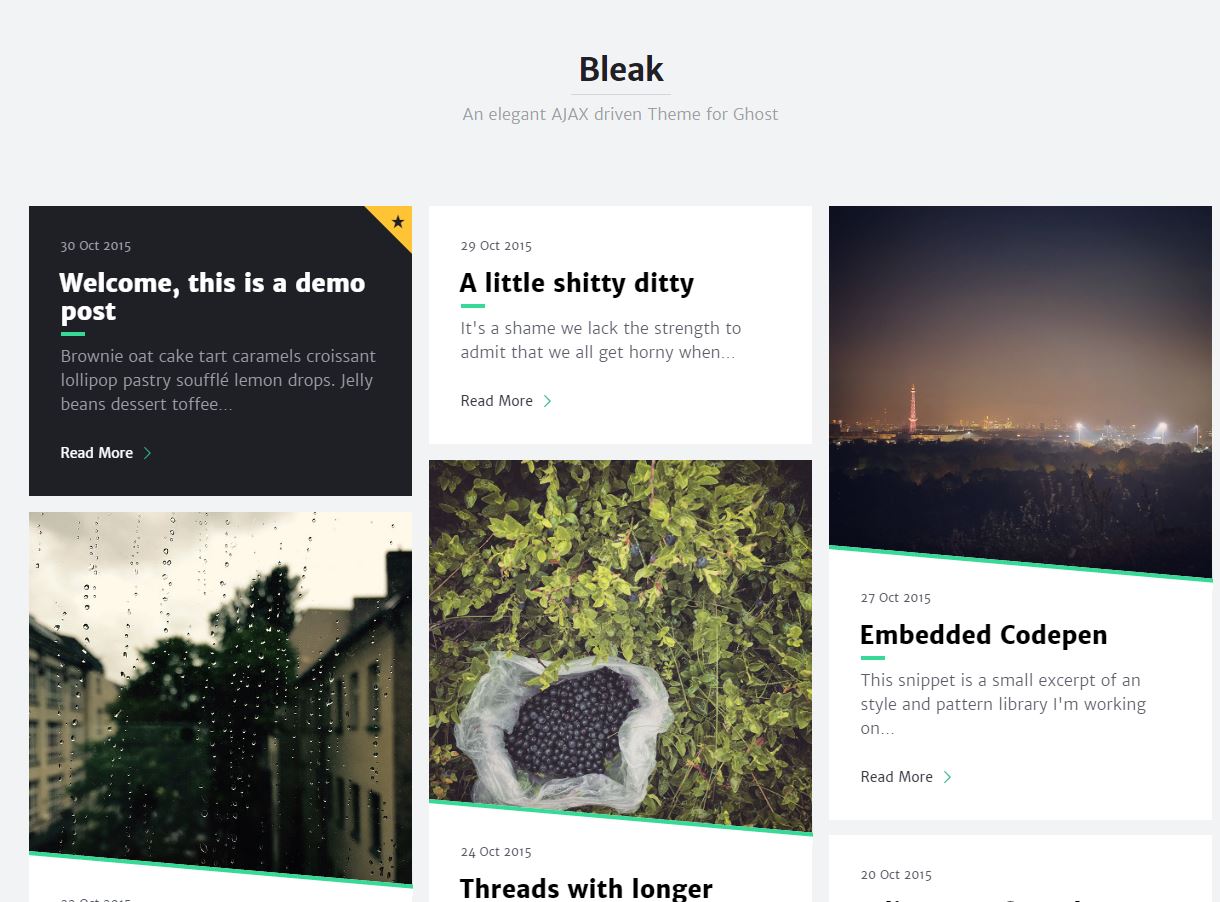 Bleak Theme para Ghost